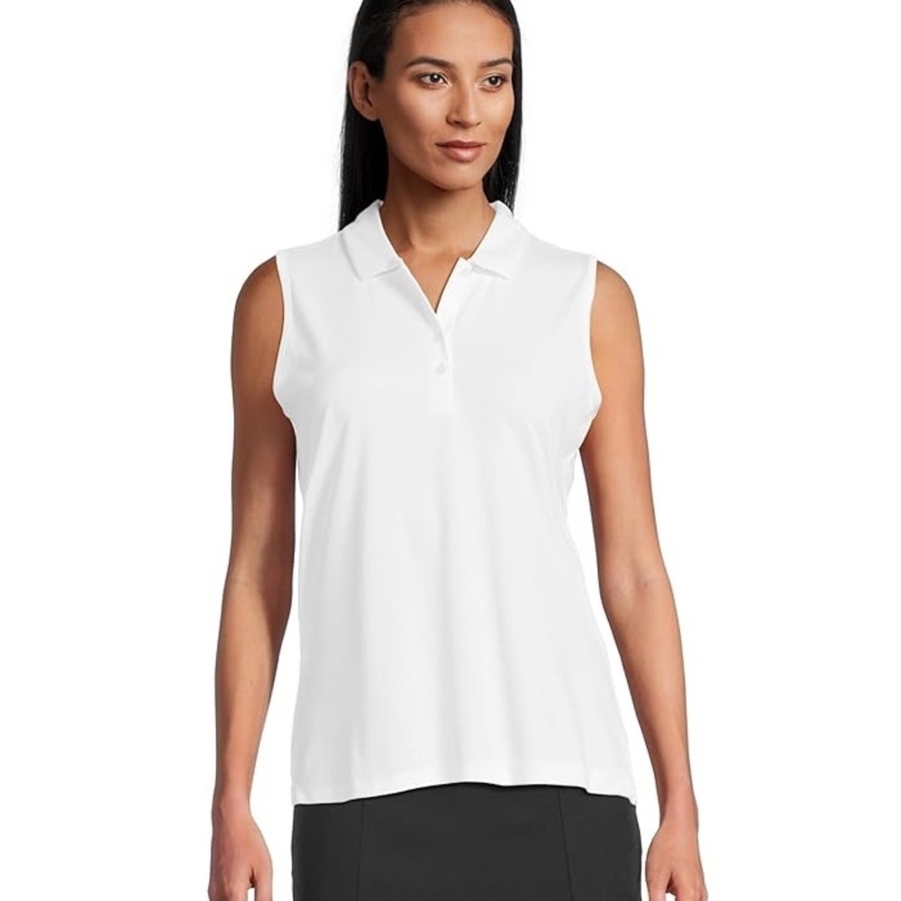 *CALLAWAY* White Sleeveless Golf Tournament Polo Top Size Large